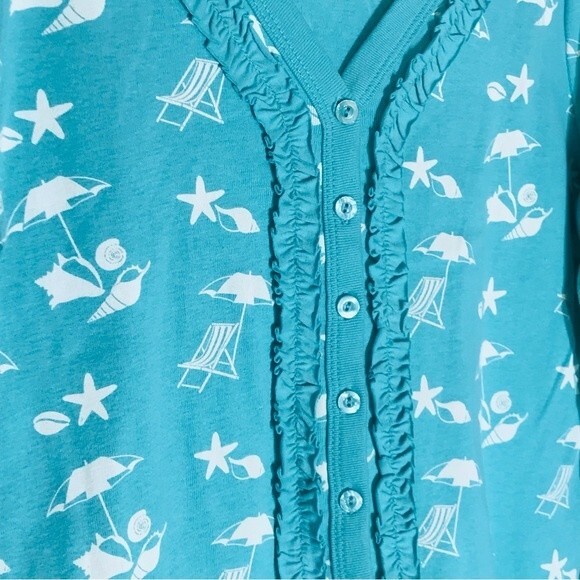 2 A Tee V Neck Ruffled Lightweight Cardigan NWOT - Picture 5 of 9